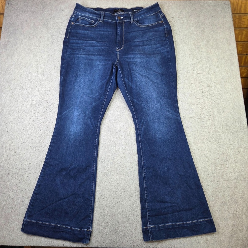 Judy Blue Susannah High Rise Flare Jeans Dark Wash Size 18W Inseam 32 JB82395